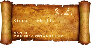 Kirrer Ludmilla névjegykártya